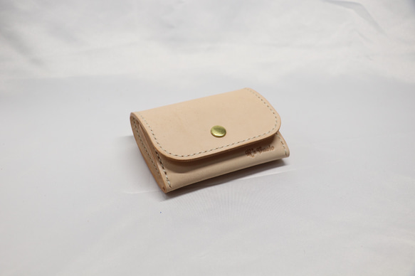 ヌメ革 ボックス小型財布【送料無料】 2枚目の画像