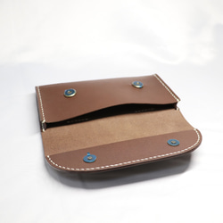 ヌメ革　ベルト通し型スマホケース横型（ダークブラウン色）【送料無料】 10枚目の画像