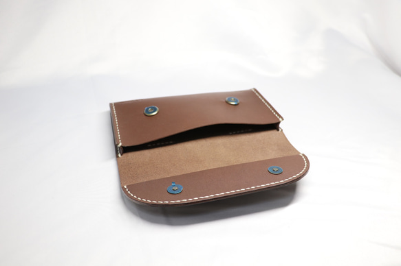 ヌメ革　ベルト通し型スマホケース横型（ダークブラウン色）【送料無料】 10枚目の画像
