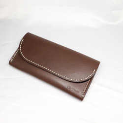 ヌメ革　ベルト通し型スマホケース横型（ダークブラウン色）【送料無料】 2枚目の画像