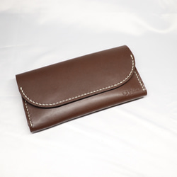 ヌメ革　ベルト通し型スマホケース横型（ダークブラウン色）【送料無料】 3枚目の画像