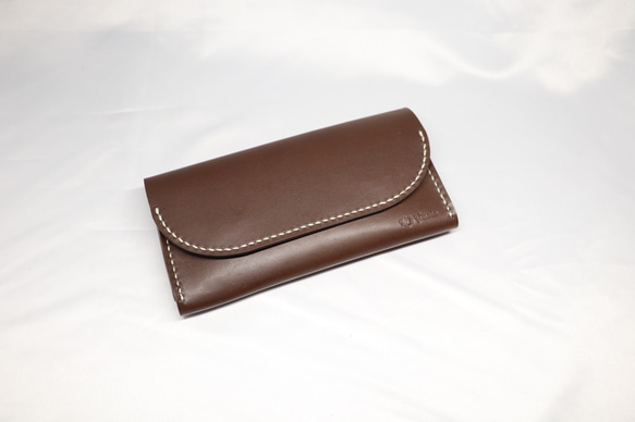 ヌメ革　ベルト通し型スマホケース横型（ダークブラウン色）【送料無料】 3枚目の画像