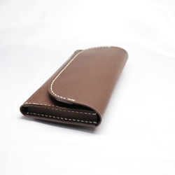 ヌメ革　ベルト通し型スマホケース横型（ダークブラウン色）【送料無料】 4枚目の画像