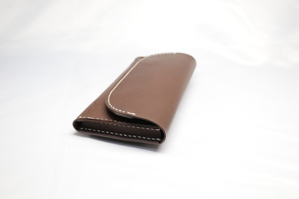 ヌメ革　ベルト通し型スマホケース横型（ダークブラウン色）【送料無料】 4枚目の画像