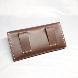 ヌメ革　ベルト通し型スマホケース横型（ダークブラウン色）【送料無料】 7枚目の画像