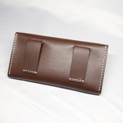 ヌメ革　ベルト通し型スマホケース横型（ダークブラウン色）【送料無料】 8枚目の画像