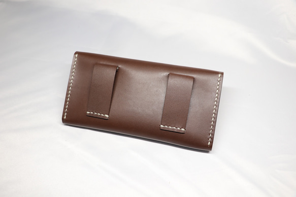 ヌメ革　ベルト通し型スマホケース横型（ダークブラウン色）【送料無料】 8枚目の画像