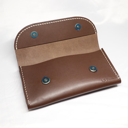 ヌメ革　ベルト通し型スマホケース横型（ダークブラウン色）【送料無料】 9枚目の画像