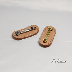 栃木レザー　楕円のバレッタ小【送料無料】 4枚目の画像