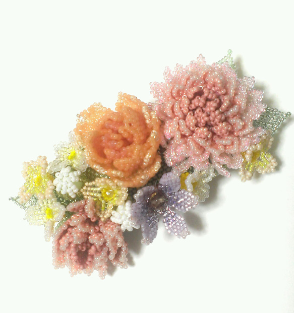バレッタ　Bouquet（シャビーピンク） 1枚目の画像