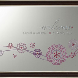 【彫刻】結婚式 ウェディング ウェルカムボード ミラー 桜 チェリー（Мサイズ）／ 春・桜・和風・シンプル 6枚目の画像