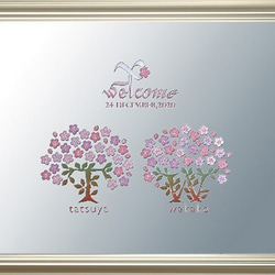 結婚式 ウェディング ウェルカムボードミラー　ひな桜（Мサイズ）／ 春・桜・可愛い 7枚目の画像