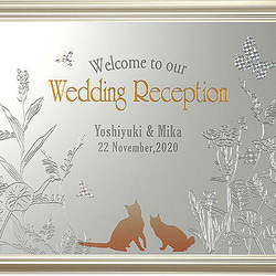 結婚式 高級 ウェディング ウェルカムボード ミラー 猫 ／ イーハトーブ （Ｍサイズ） 8枚目の画像