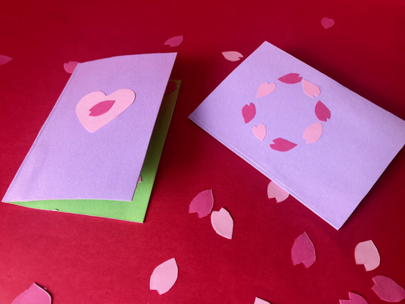 [送料無し] 桜咲く！心を込めて自分で作る桜のポップアップカード2組 3枚目の画像