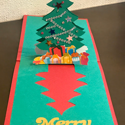 [送料無し] Creema限定「飾れるキラキラのクリスマスツリー  ポップアップカード」　 4枚目の画像