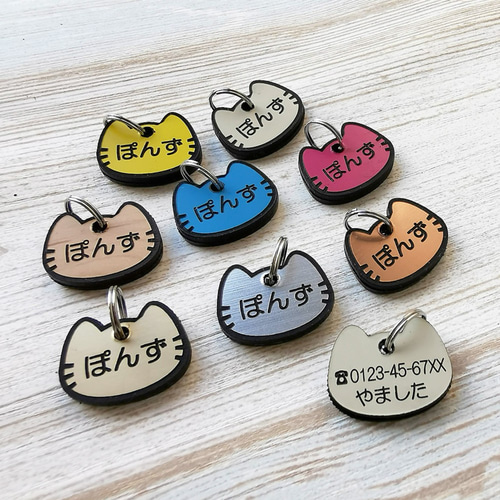ミニねこ型の迷子札（猫の名札、ネームプレート） ペット服