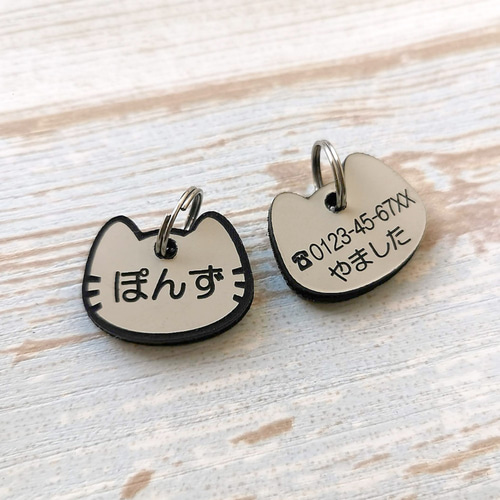ミニねこ型の迷子札（猫の名札、ネームプレート） ペット服