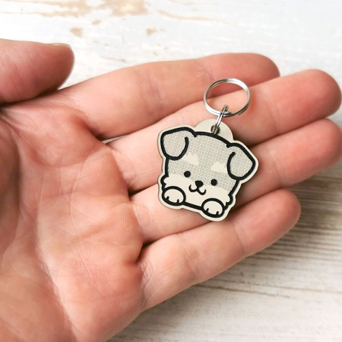 ミニチュアシュナウザーの迷子札（ペットの名札、ネームプレート