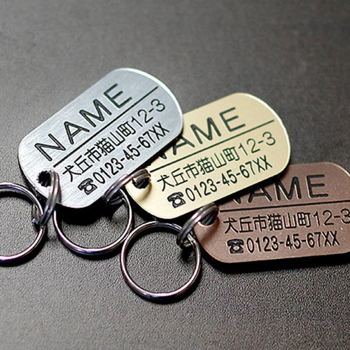 ガラス風迷子札⟡.軽量アクリルプレート ペット用ネームタグ 
