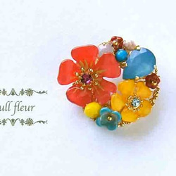 【再販】Vivid color  flower broach 1枚目の画像