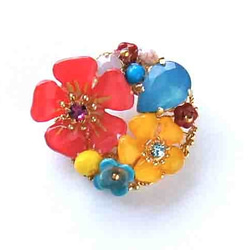 【再販】Vivid color  flower broach 4枚目の画像