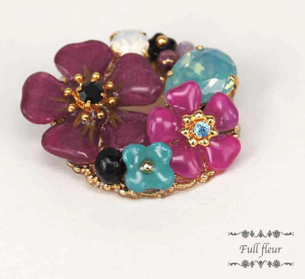Autumn color flower broach