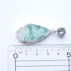 ミルキィミントのイヤリング；aqua mint marble 5枚目の画像