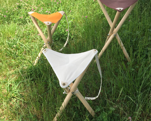 防水帆布ハンティングチェア/キナリ、オレンジ、ブラウン他全9色（受注