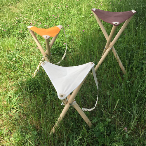 防水帆布ハンティングチェア/キナリ、オレンジ、ブラウン他全9色（受注