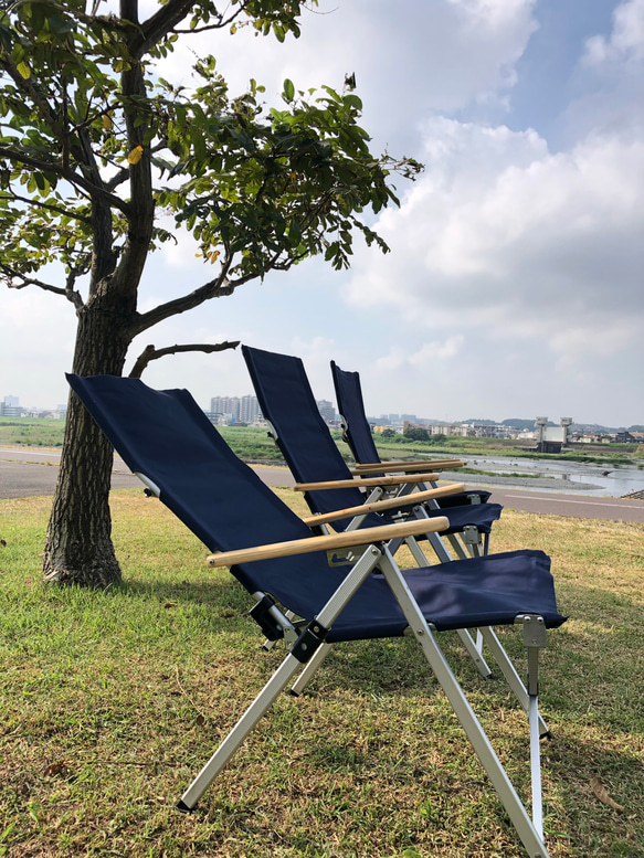 防水帆布リクライニングチェア張生地のみ ネイビー1脚（差し替えビス