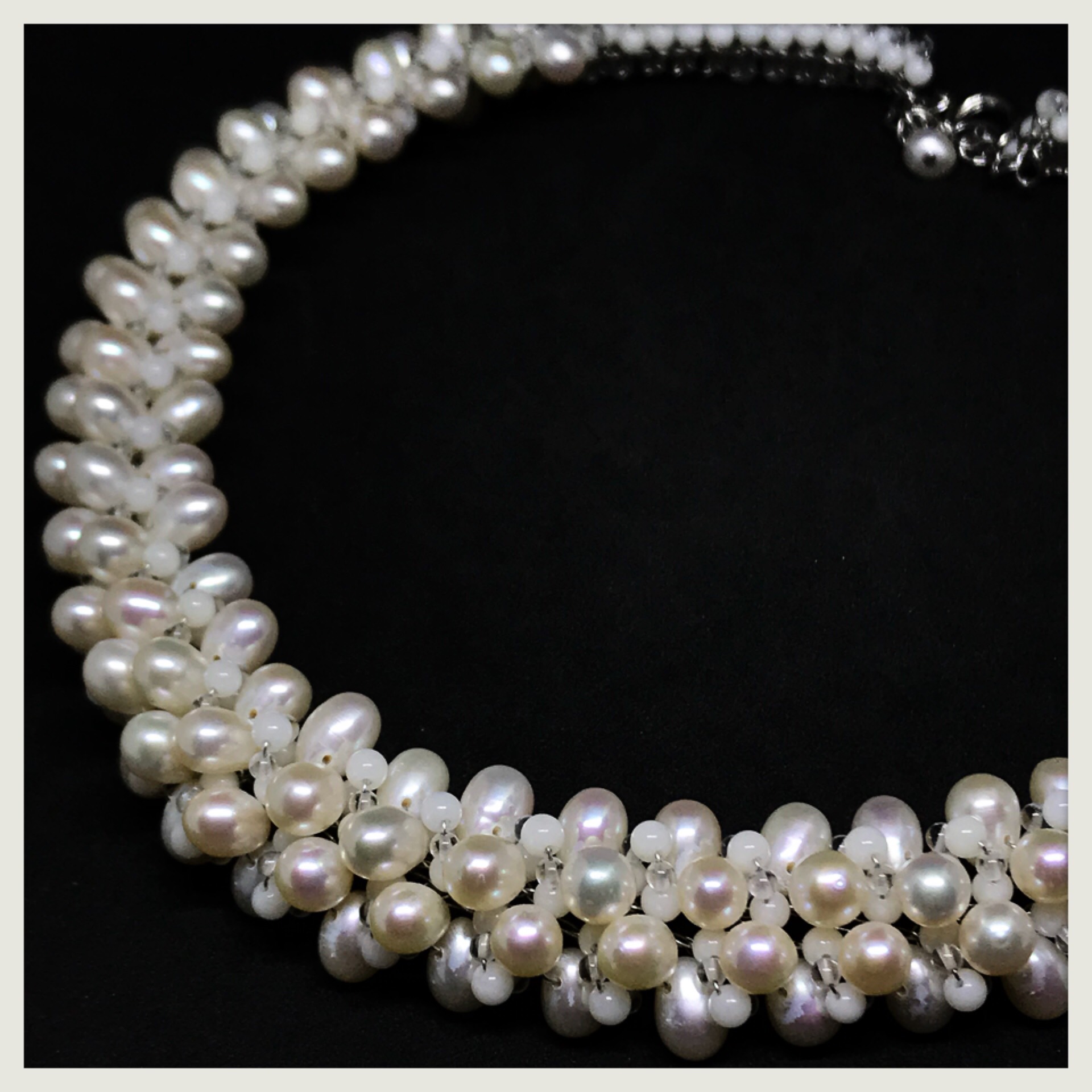 淡水パールのネックレス 【ステンレスワイヤークロッシェ】【送料無料】