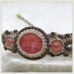インカローズ（ロードクロサイト）のブレスレット【フリーサイズ