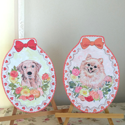 トールペイントハンドメイド☆ポメラニアン 犬 ペット 表札看板