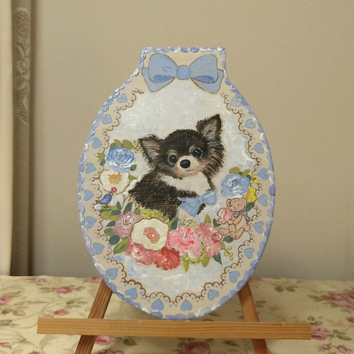 トールペイントハンドメイド☆チワワ ロングコート ブラックタン