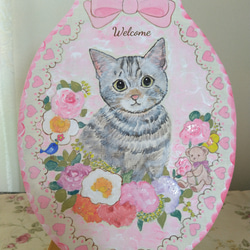 【手描き】　花　動物　両面　トールペイント 手描き】 花 動物 両面 トールペイント