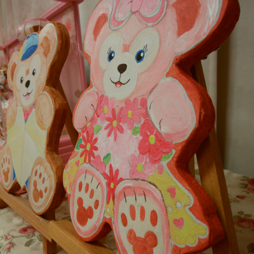 トールペイント作品 ハート型クマの絵 ハート♡ﾄｰﾙﾍﾟｲﾝﾄクマ♡オーダーうけつけます！ 表札・ネーム