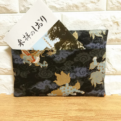 【SOLD OUT】★御朱印帳ケース★黒・獅子と雲模様 2枚目の画像