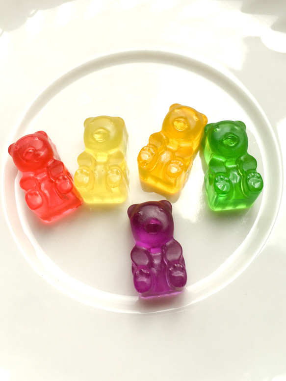 小熊軟糖耳環グミベア gummy bears 不可食用 甜點飾品 單耳【蜜斯手作】 第2張的照片