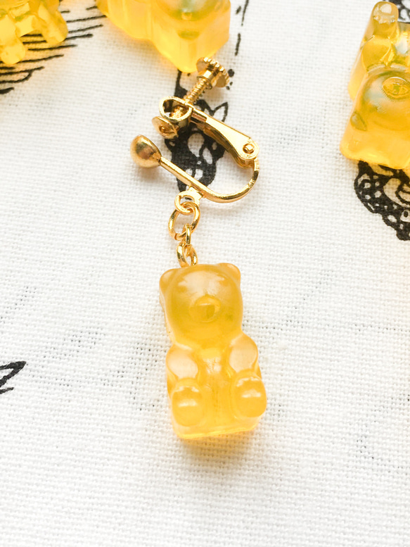 小熊軟糖耳環グミベア gummy bears 不可食用 甜點飾品 單耳【蜜斯手作】 第5張的照片