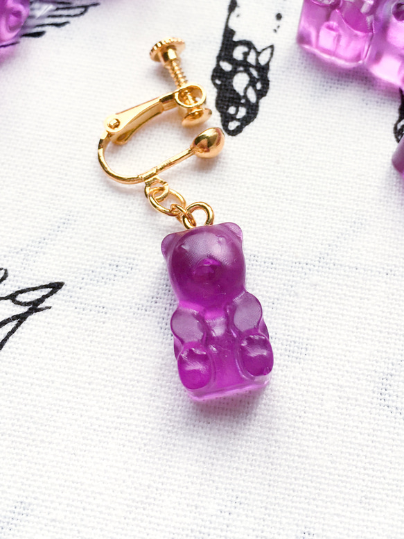 小熊軟糖耳環グミベア gummy bears 不可食用 甜點飾品 單耳【蜜斯手作】 第8張的照片