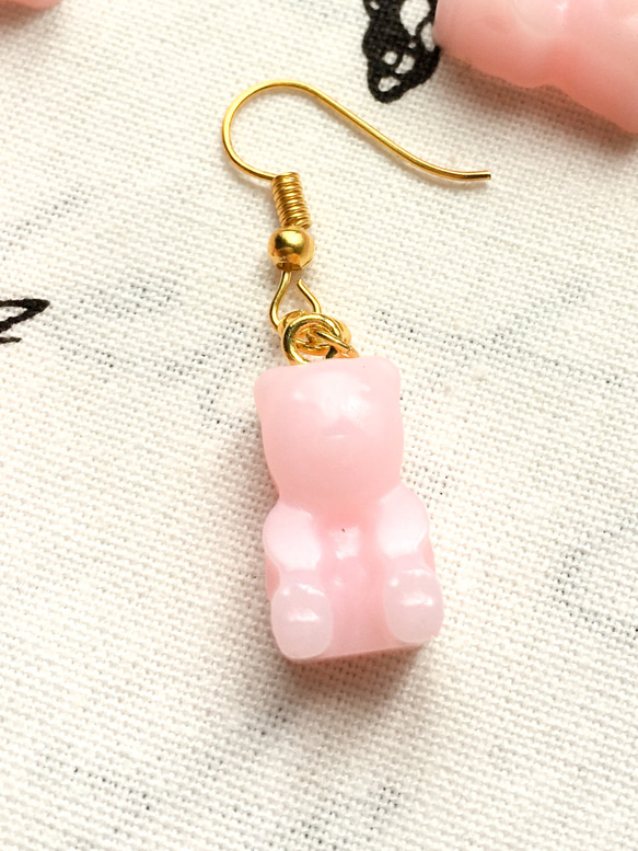 小熊軟糖耳環グミベア gummy bears 不可食用 甜點飾品 單耳【蜜斯手作】 第9張的照片