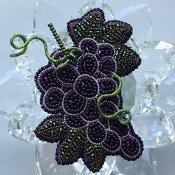 ビーズ刺繍のブローチ　-葡萄- grapes 7枚目の画像