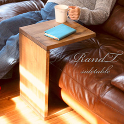 送料無料　サイドテーブル おしゃれ　エボニー ミニテーブル 木製 コの字 テーブル ソファ ソファー ベッド 寝室 1枚目の画像