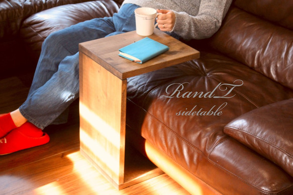 送料無料　サイドテーブル おしゃれ　エボニー ミニテーブル 木製 コの字 テーブル ソファ ソファー ベッド 寝室 1枚目の画像