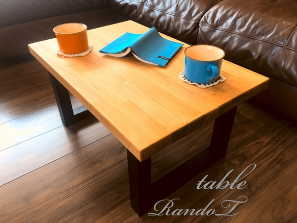 送料無料　ローテーブル　テーブル　アイアン風ミニ　ウォルナット色　天然木　かわいい　おしゃれ　カフェ　北欧　 1枚目の画像