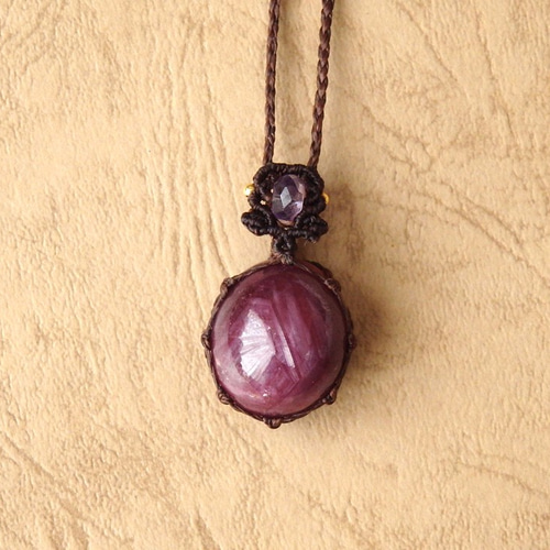 ✩⡱スタールビーマクラメペンダント ネックレス・ペンダント A