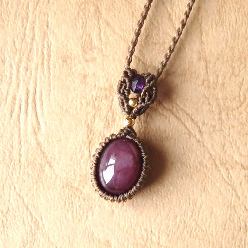 ✩⡱スタールビーマクラメペンダント ネックレス・ペンダント A