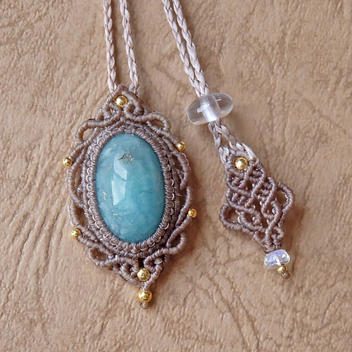 ✩⡱ヘミモルファイトマクラメペンダント ネックレス・ペンダント A  