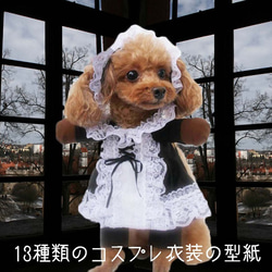 13種類の２足歩行風コスプレ撮影用  犬の服の型紙 【トイプーくるみちゃんサイズ】サイズ変更（型紙補正）も簡単です。 2枚目の画像