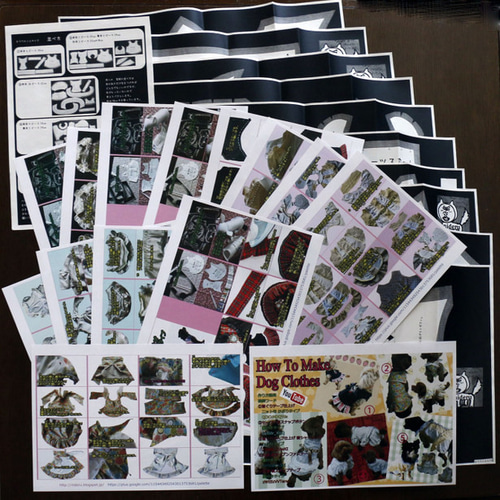 5種類の犬の服の型紙 チワワのミルサイズ 首23cm 着丈（ワンピース部分